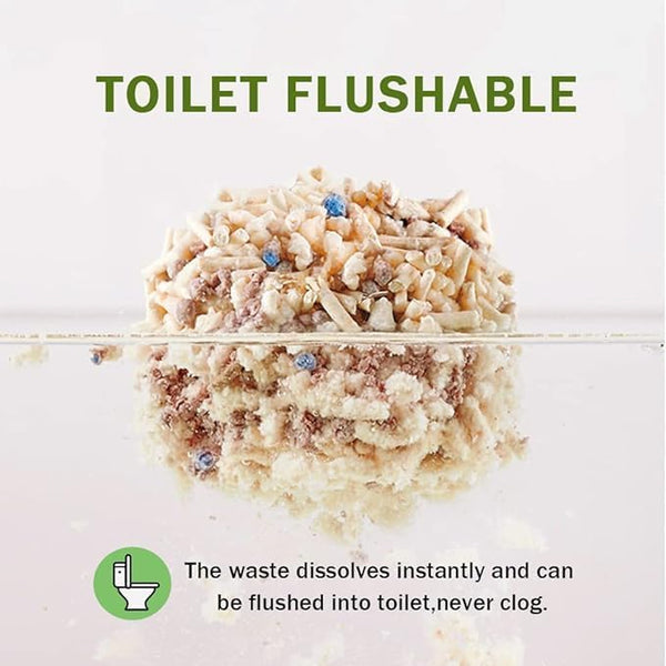 BRKT Cat Litter, Flushable Clumping Litter Pellets, Low Dust    brkt      Litter Explained By Plants, Soluble In Water, Not Easily Scattered (Mixed Cat Litter (2.5kg*6))