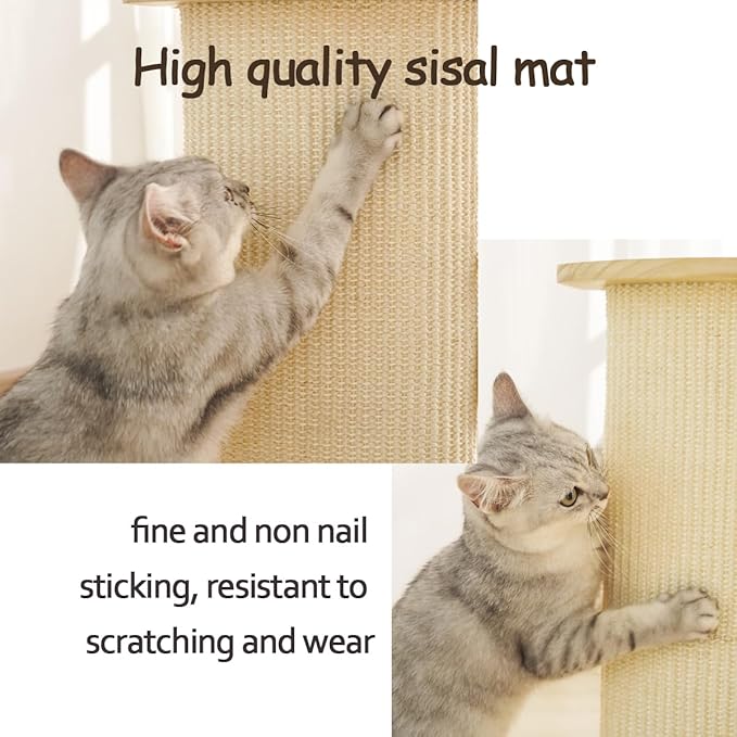 BRKT Ultimate Cat Scratching Post,Cat Scratchers for Indoor Cats,Cuboid Sisal cat scratch column,(36cm*38cm*58cm) (white (58cm))