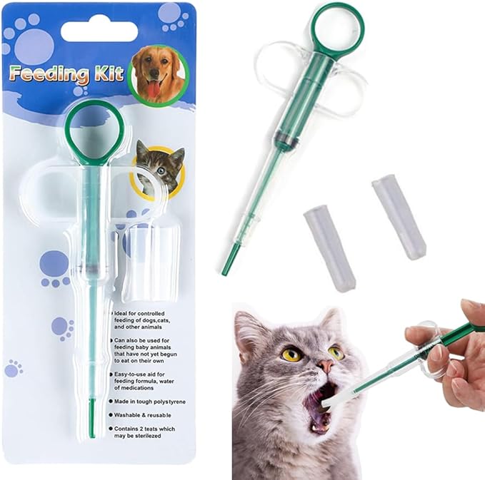 BRKT Pet Pill Shooter, Dog Pill Gun Dispenser Shooter, Pet Piller Soft Tip Tablet Syringe Pusher Animal Medicine Feeder for Feeding Accessories